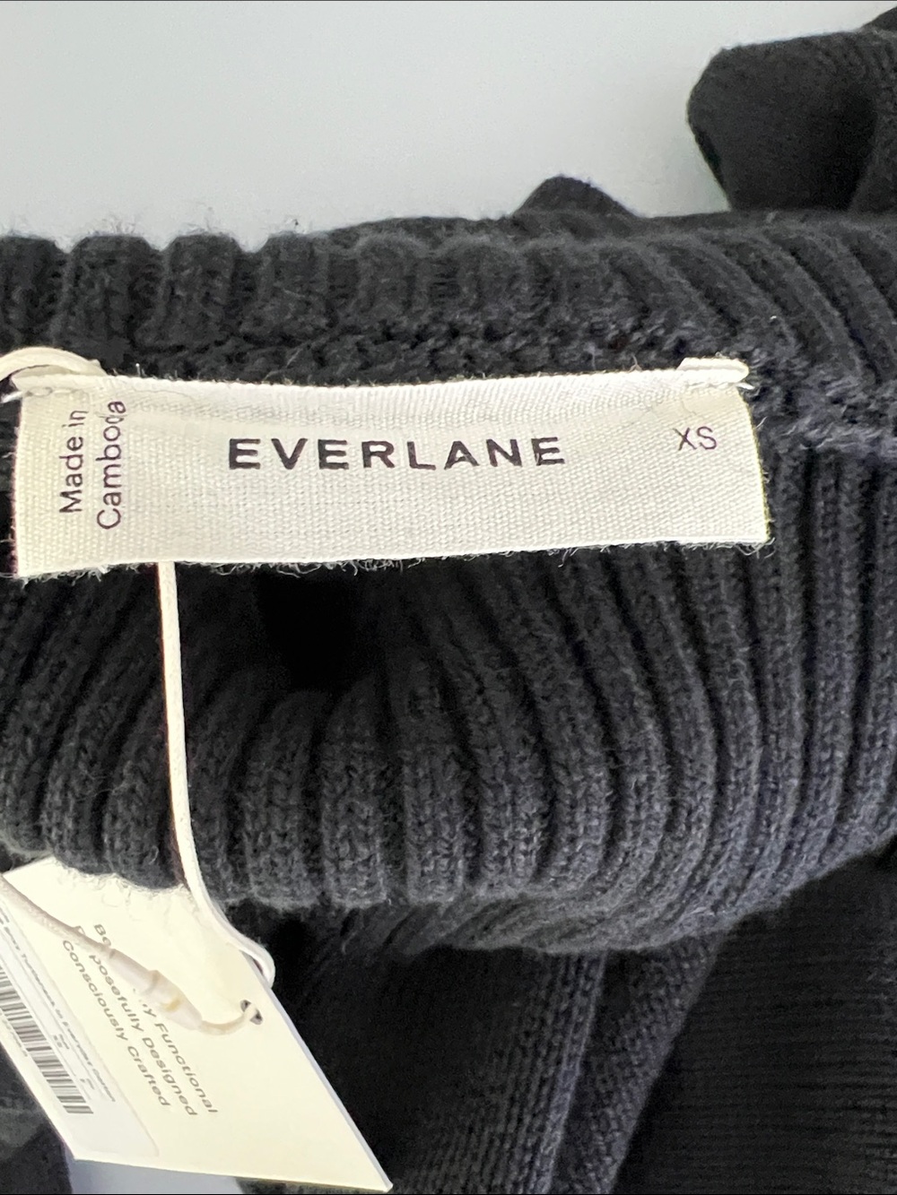 New Everlane The Boxy Turtleneck in Everyday Cotton in Black Size XS - Picture 5 of 12